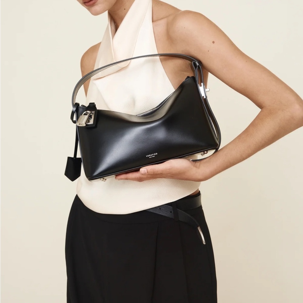 Verafied Black & Silver Hobo Bag